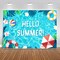 Hello Summer Pool Party Backdrop Tropical Swimming Ring Balls Hawaiian Birthday Photography Background Boy Girls Baby Shower Party Supplies Aloha Luau Decorations Banner Photobooth Props 7x5ft